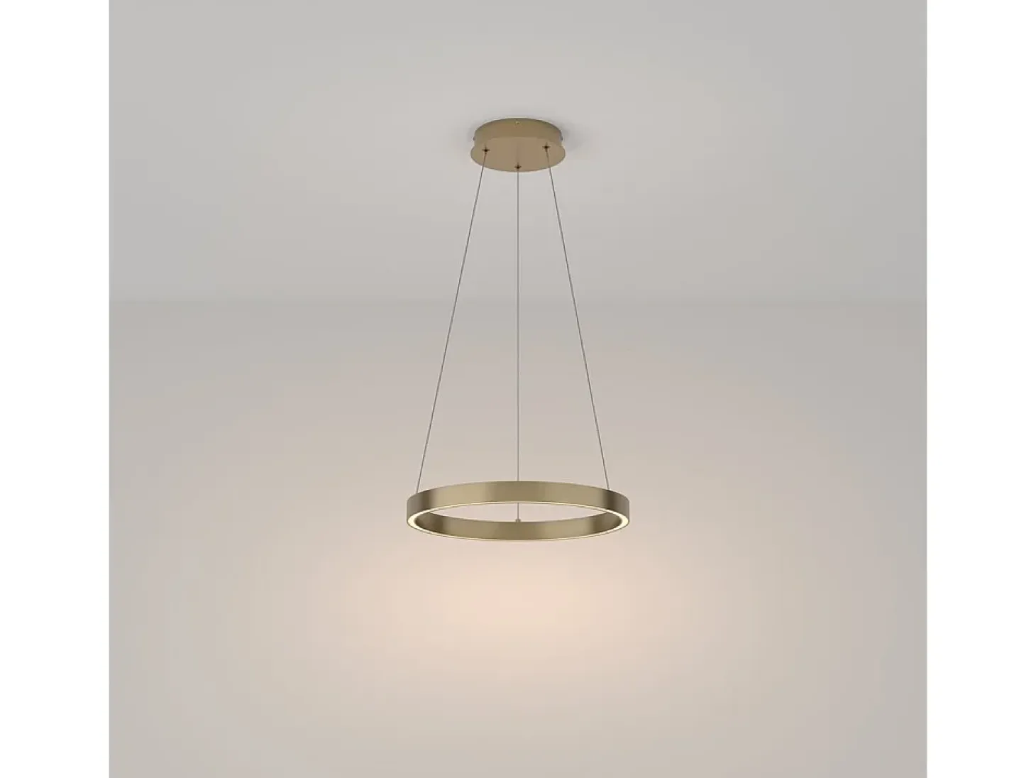 Lampadario A Sospensione Moderno Rim Alluminio Ottone Luce Led 25W