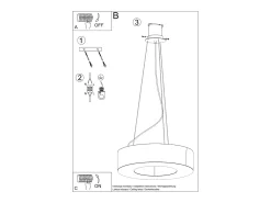 Lampadario Cilindrico Bianco 70cm E27 Lámpara colgante cilíndrica Blanca 70cm E27