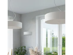Lampadario Cilindrico Bianco 50cm E27 Lámpara colgante cilíndrica Blanca 50cm E27