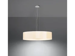 Lampadario Cilindrico Bianco 50cm E27 Lámpara colgante cilíndrica Blanca 50cm E27