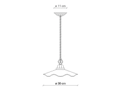 Lampadario Classico Belluno Ceramica E Ottone Decorato Filo Blu 1 Luce E27
