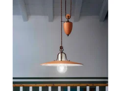 Lampadario Classico Bologna Metallo E Ceramica Nero Sfumato Rame 1 Luce E27
