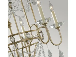 Lampadario Classico Gianna Cristallo Argento Dorato Vetro Oro 6 Luci E14