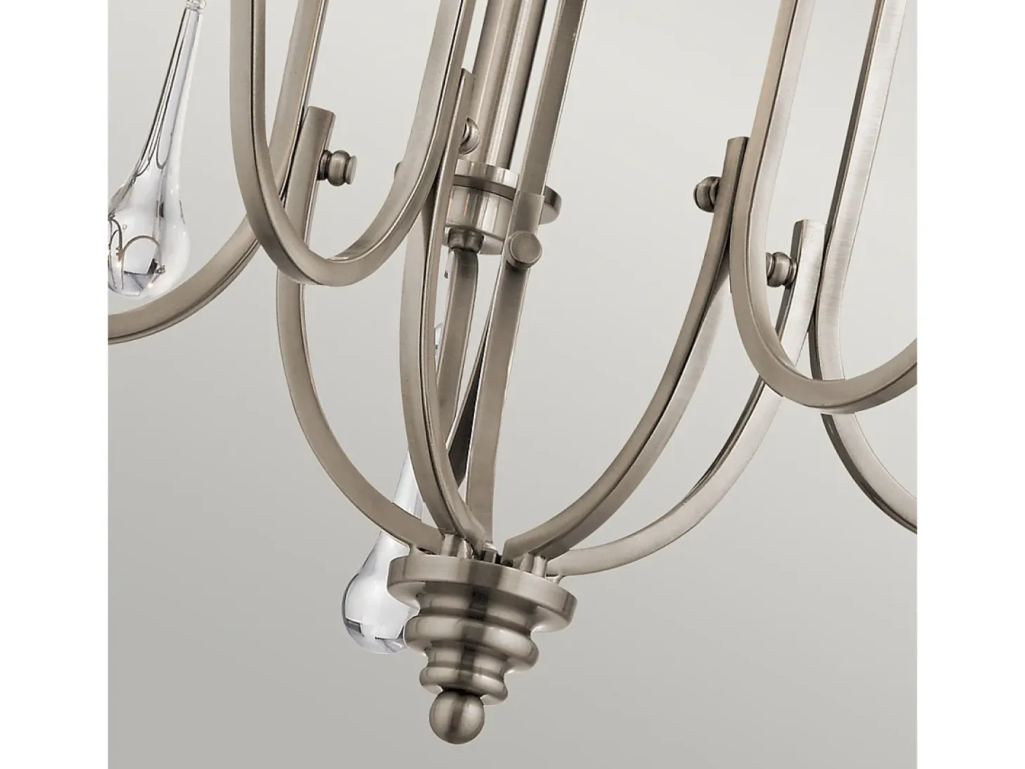 Lampadario Classico Karlee Acciaio Peltro Classico Cristallo 5 Luci E14