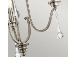 Lampadario Classico Karlee Acciaio Peltro Classico Cristallo 3 Luci E14