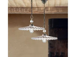 Lampadario Classico L'Aquila Metallo E Ceramica Nero Sfumato Rame 1 Luce E27