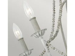 Lampadario Classico Maryville Acciaio Grigio Slavato Legno 6 Luci E14