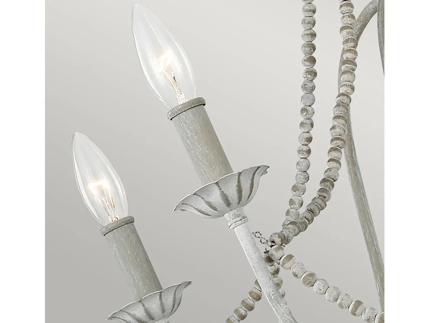 Lampadario Classico Maryville Acciaio Grigio Slavato Legno 6 Luci E14