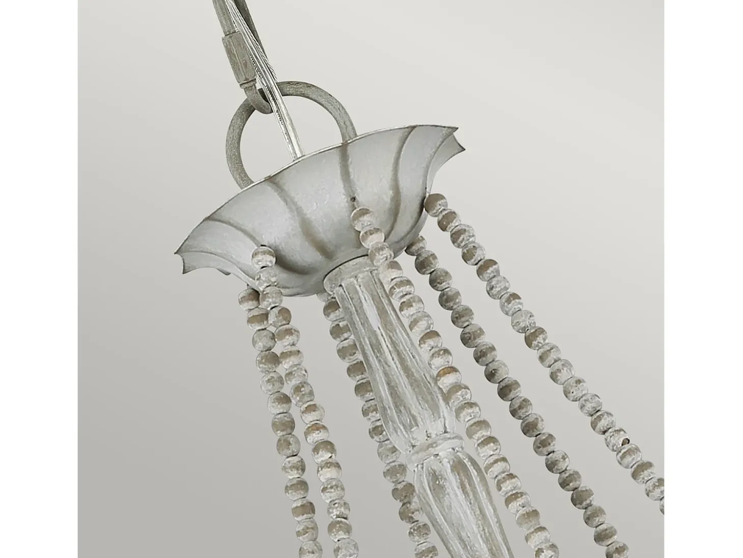 Lampadario Classico Maryville Acciaio Grigio Slavato Legno 6 Luci E14