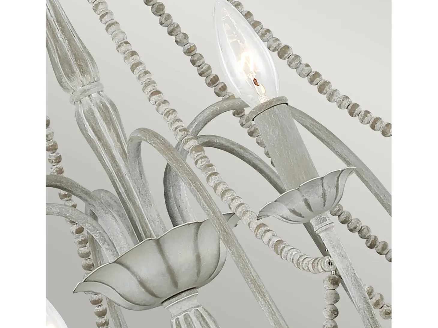 Lampadario Classico Maryville Acciaio Grigio Slavato Legno 6 Luci E14