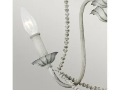 Lampadario Classico Maryville Acciaio Grigio Slavato Legno 3 Luci E14