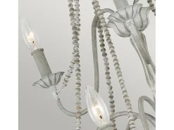 Lampadario Classico Maryville Acciaio Grigio Slavato Legno 9 Luci E14