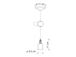 Lampadario Classico Monopoli Metallo E Ceramica Bianco Decorato 1 Luce E27