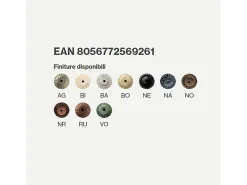 Lampadario Classico Ravenna Metallo E Ceramica Nero Sfumato Arg. 44Cm 1 Luce E27