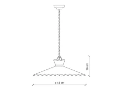 Lampadario Classico Ravenna Metallo E Ceramica Nero Sfumato Arg. 44Cm 1 Luce E27