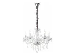 Lampadario Classico Venezia Vetro Trasparente 5 Luci E14