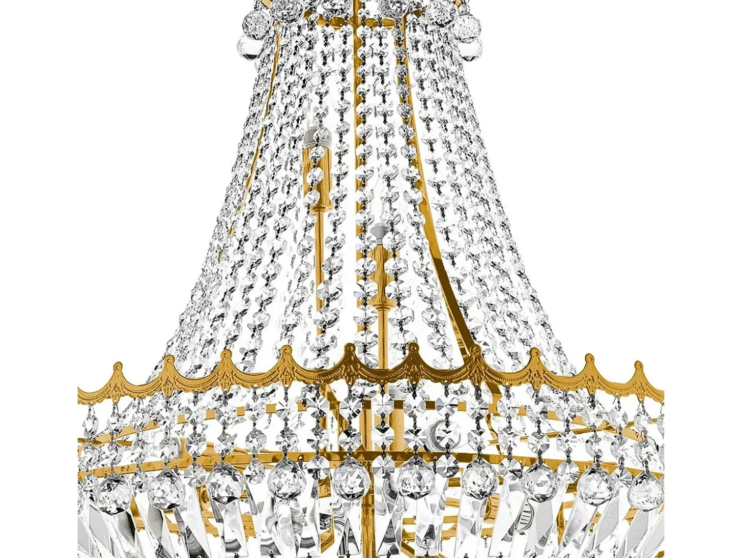Lampadario Classico Versailles Acciaio Oro Vetro 13 Luci E14