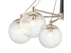 Lampadario Contemporaneo Marilyn Acciaio Nichel Lucido Vetro 6 Luci E27