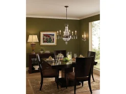 Lampadario Contemporaneo Bellini Acciaio Bronzo Ossidato Cristallo 6 Luci E14
