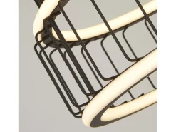 Lampadario Contemporaneo Circolo Alluminio Bianco Silicone Nero Led 40W 3000K