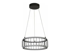 Lampadario Contemporaneo Circolo Alluminio Bianco Silicone Nero Led 40W 3000K