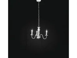 Lampadario Contemporaneo Ducale Metallo Bianco 3 Luci E14