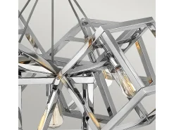 Lampadario Contemporaneo Ensemble Acciaio Nichel Lucido 5 Luci E27