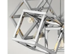 Lampadario Contemporaneo Ensemble Acciaio Nichel Lucido 5 Luci E27