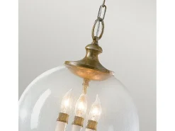 Lampadario Contemporaneo Argento Acciaio Foglia Argento Vetro 3 Luci E14