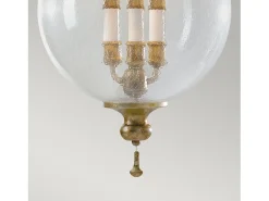 Lampadario Contemporaneo Argento Acciaio Foglia Argento Vetro 3 Luci E14