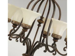 Lampadario Contemporaneo Drawing Room Acciaio Noce Vetro 6 Luci E27