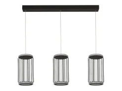 Lampadario Contemporaneo Circolo Alluminio Bianco Silicone Nero Led 35W 3000K
