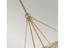 Lampadario Contemporaneo Arabesque Acciaio Foglia Argento Vetro 4 Luci E27