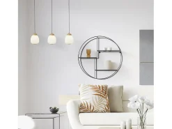 Lampadario Contemporaneo Ella Acciaio Bianco Vetro Nero 3 Luci E14