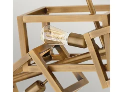 Lampadario Contemporaneo Ensemble Acciaio Bronzo Spazzolato 6 Luci E27