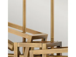 Lampadario Contemporaneo Ensemble Acciaio Bronzo Spazzolato 6 Luci E27