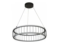Lampadario Contemporaneo Circolo Acciaio Nero Alluminio Bianco Led 46,4W 3000K