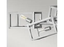 Lampadario Contemporaneo Ensemble Acciaio Nichel Lucido 6 Luci E27