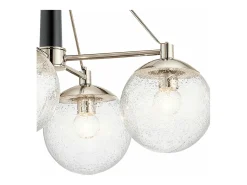 Lampadario Contemporaneo Marilyn Acciaio Nichel Lucido Vetro 4 Luci E27