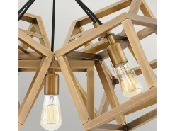 Lampadario Contemporaneo Ensemble Acciaio Bronzo Spazzolato 5 Luci E27