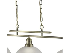 Lampadario Contemporaneo Bistro Acciaio Ottone Vetro 3 Luci E27