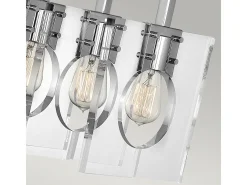 Lampadario Contemporaneo Ludlow Acciaio Nichel Lucido Acrilico 8 Luci E27