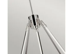 Lampadario Contemporaneo Harper Acciaio Nichel Lucido Vetro 5 Luci E14