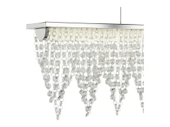 Lampadario Contemporaneo Drape Acciaio Cromo Vetro Trasparente Led 21W 4000K