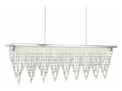 Lampadario Contemporaneo Drape Acciaio Cromo Vetro Trasparente Led 21W 4000K