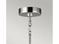 Lampadario Contemporaneo Harper Acciaio Nichel Lucido Vetro 7 Luci E14