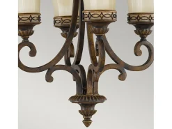 Lampadario Contemporaneo Drawing Room Acciaio Noce Vetro 4 Luci E27