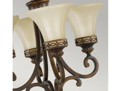 Lampadario Contemporaneo Drawing Room Acciaio Noce Vetro 4 Luci E27