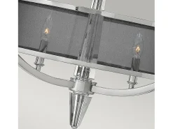 Lampadario Contemporaneo Ascher Acciaio Nichel Lucido Cristallo 3 Luci E14