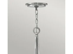 Lampadario Contemporaneo Ascher Acciaio Nichel Lucido Cristallo 3 Luci E14